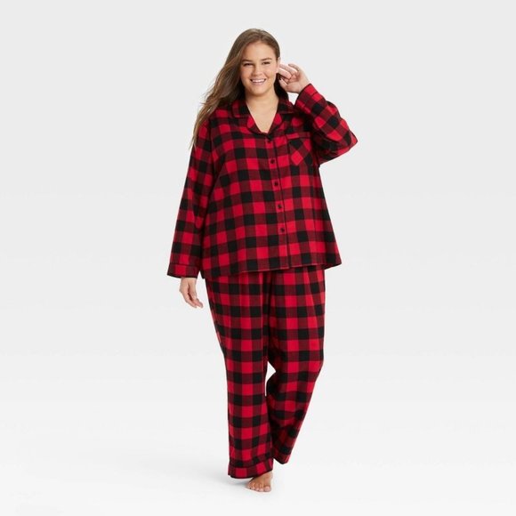 WONDERSHOP Buffalo Check Plaid Flannel Pajama Set π€π€π€ NEW WITH TAGS! - Picture 2 of 6